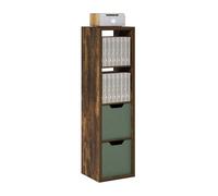 Furinno CUBICLE Libreria 4 Cubi Struttura Spessa Verticale, Libreria Reversibile Orizzontalmente e Verticalmente con Schienale Aperto, per Soggiorno, Camera da Letto, Home Office, Pino Ambra