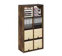Furinno CUBICLE Libreria 8 Cubi Struttura Spessa, Libreria Reversibile Orizzontalmente e Verticalmente con Schienale Aperto, per Soggiorno, Camera da Letto, Home Office, Pino Ambra