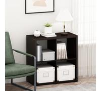 Furinno CUBICLE Libreria a 4 cubi, libreria con telaio spesso e retro aperto reversibile, 37,08 x 76,2 x 76,2 cm, per soggiorno, camera da letto, ufficio domestico, Rovere nero