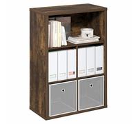 Furinno CUBICLE Libreria, libreria a 5 cubi, libreria organizer a cubi con retro chiuso, 38.9 x 75.9 x 110.0 cm, per soggiorno, camera da letto, ufficio domestico, pino ambrato