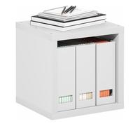 Furinno CUBICLE Libreria, Libreria impilabile, Libreria organizer a cubo con schienale aperto, Extra spessa, 15,8" x 15,8" x 14,6", per soggiorno, camera da letto, ufficio domestico, Bianco