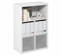 Furinno Cubicle Organizer Decorativo a Cubi con Schienale Chiuso, 5 Cubi, Bianco