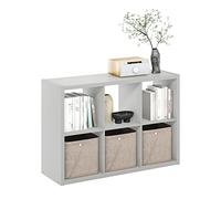 Furinno Cubicle - Organizer decorativo a forma di cubo, 6 cubi, grigio chiaro