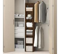 Furinno CUBICLE, organizer e contenitori per armadio a 6 ripiani, organizer per armadio, contenitore per armadio a ripiani aperti, per guardaroba, camera da letto, soggiorno, pino ambrato