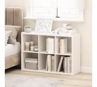 Furinno CUBICLE Scaffale per Libri, Libreria 6 Cubi con Telaio Spesso, Reversibile in Orizzontale e in Verticale con Retro Aperto, 37,1 x 111,3 x 76,2 cm, per Soggiorno, Bianco Semplice