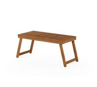 Furinno DALAM Patio Table, Tavolino Pieghevole da Esterno con Piano a Doghe, Tavolino da Caffè, per Interni, Balcone, Patio, Giardino, Veranda, Naturale
