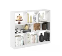 Furinno DALY libreria, a 8 cubi libreria, libreria organizer orizzontale a cubi, 27.7 x 119.9 x 100.1 cm, per soggiorno, camera da letto, ufficio domestico, Bianco