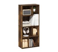 Furinno DALY Libreria, libreria a 7 cubi, libreria organizer a cubi con scomparti irregolari, 23.9 x 48.0 x 106.9 cm, per soggiorno, camera da letto, ufficio domestico, pino ambrato