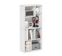 Furinno DALY Libreria, libreria a 7 cubi, libreria organizer a cubi con scomparti irregolari, 23.9 x 48.0 x 106.9 cm, per soggiorno, camera da letto, ufficio domestico, bianco