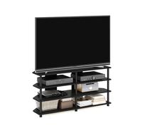 Furinno ECON Mobile Porta TV, Centro TV Angolare a 4 Ripiani, Consolle TV, Montaggio Facile, per Soggiorno, Camera da Letto, Blackwood