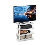 Furinno ECON Mobile Porta TV, Centro TV Compatto a 4 Ripiani, Consolle TV, Montaggio Facile, per Soggiorno, Camera da Letto, Bianco