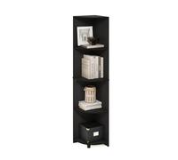 Furinno ECON scaffale angolare, a 4 ripiani libreria angolare, scaffali contenitivi, scaffale espositivo, libreria, per organizzazione e contenimento, soggiorno, ufficio domestico, Espresso