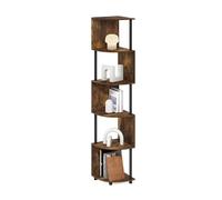 Furinno ECON scaffale angolare, a 5 ripiani libreria angolare, scaffali contenitivi a zigzag, scaffale espositivo, libreria, per organizzazione e contenimento, soggiorno, ufficio domestico, Pino ambra