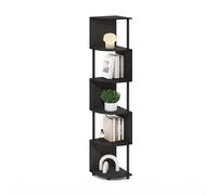 Furinno ECON scaffale angolare, a 5 ripiani libreria angolare, scaffali contenitivi a zigzag, scaffale espositivo, libreria, per organizzazione e contenimento, soggiorno, ufficio domestico, Espresso