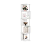 Furinno ECON scaffale angolare, a 5 ripiani libreria angolare, scaffali contenitivi a zigzag, scaffale espositivo, libreria, per organizzazione e contenimento, soggiorno, ufficio domestico, Bianco