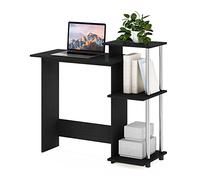 Furinno Efficient Home Laptop Notebook Scrivania per computer, Americano, Tubi in acciaio inossidabile