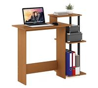 Furinno Efficient Home Laptop Notebook Scrivania per computer, Ciliegio chiaro/Nero