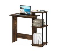 Furinno EFFICIENT Scrivania Da Gaming, Con 3 Ripiani Laterali Aperti, Laptop Notebook, Scrivania Da Ufficio Per Home Office, Studio, Dormitorio, Amber Pine