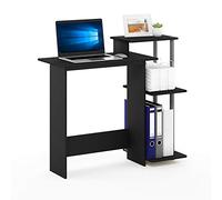 Furinno EFFICIENT Scrivania Da Gaming, Con 3 Ripiani Laterali Aperti, Laptop Notebook, Scrivania Da Ufficio Per Home Office, Studio, Dormitorio, Solid Black