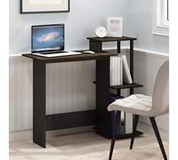 Furinno EFFICIENT - Scrivania per computer da 73,66 cm, con 3 ripiani laterali, rettangolare per casa e ufficio, scrivania da gioco per casa, ufficio, camera da letto, studio, noce marrone