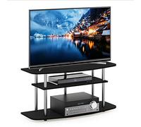 Furinno Frans Turn-N-Tube-Supporto 3 Ripiani, per TV Fino a 46", Legno, Rovere Nero, 3-Tier