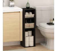 Furinno Fulda, libreria a 3 ripiani stretti, libreria con ripiano largo 25,4 cm, 9,3 x 9,8 x 31,5 cm, per soggiorno, camera da letto, ufficio domestico, legno nero