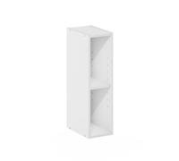 Furinno Fulda libreria salvaspazio a 2 ripiani, larghezza 15 cm, bianco