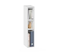 Furinno Fulda libreria salvaspazio a 3 ripiani, larghezza 15 cm, bianco