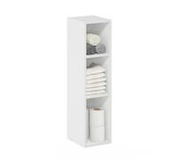 Furinno Fulda libreria salvaspazio a 3 ripiani, larghezza 20 cm, bianco