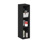 Furinno Fulda Libreria salvaspazio a 3 ripiani, larghezza 20 cm, legno nero