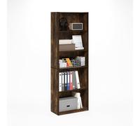 Furinno GEHRY libreria, libreria a 5 livelli, bookcase, con ripiani regolabili, 11.6 x 24.8 x 71.4, per ufficio in casa, soggiorno, rovere ambra