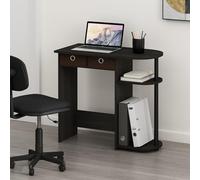 Furinno Go Green - Scrivania per computer da 81 cm, con 2 ripiani laterali e contenitori, scrivania rettangolare per casa e ufficio, scrivania da gioco per casa, ufficio, camera da letto, studio