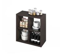 Furinno Hermite Credenza da Buffet con Ripiani Aperti, Cucina a Isola, Legno ingegnerizzato, Rovere Scuro, 4-Cube