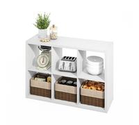 Furinno HERMITE Isola da Cucina, 6-Cubi Coffee Bar, Cucina, Baker's Rack, per Organizzatori e Storage, Organizzazione Cucina, Bianco