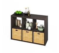 Furinno HERMITE Isola da Cucina, 6-Cubi Coffee Bar, Cucina, Baker's Rack, per Organizzatori e Storage, Organizzazione Cucina, Noce Scuro