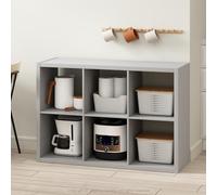 Furinno HERMITE Isola da Cucina, 6-Cubi Coffee Bar, Cucina, Baker's Rack, per Organizzatori e Storage, Organizzazione Cucina, Grigio Chiaro