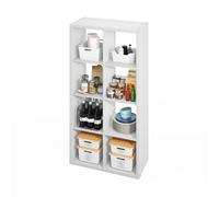 Furinno HERMITE Isola da Cucina, 8-Cubi Coffee Bar, Extra Spessa, Cucina, Baker's Rack, per Organizzatori e Storage, Organizzazione Cucina, Bianco