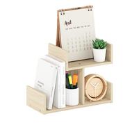 Furinno Hermite Organizer da scrivania, in legno di quercia Bauhaus, 3 scomparti
