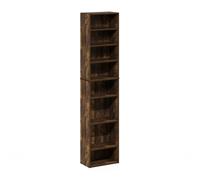 Furinno INDO Scaffale A 8 Ripiani, Multimediale Con Regolabili, Mobile Porta DVD Per CD Blu-Ray E Dischi Di Gioco, Montaggio Facile, Pino Ambra