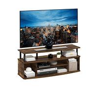 Furinno JAYA Ampio centro di intrattenimento Può contenere TV fino a 55 pollici, Pino Ambrato/Nero