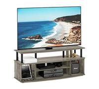 Furinno Jaya Grande Centro di intrattenimento può Contenere Fino a 55 in TV, Legno ingegnerizzato, Rovere Francese/Nero, 40.1 (D) x 119.9 (W) x 49.8 (H) cm