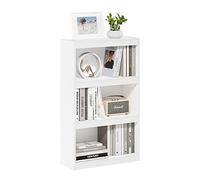 Furinno Jaya-Libreria con ripiano Regolabile a 3 Livelli, Legno ingegnerizzato, Bianco, 3-Tier