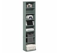Furinno JAYA mensola DVD, rack CD, mensola multimediale a 8 livelli con ripiani regolabili, armadietti alti e stretti per DVD/CD Blu-ray per soggiorno, ufficio in casa, verde salvia