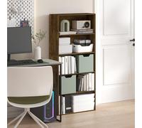 Furinno JAYA Mensola per libri, Libreria a 5 livelli, Libreria alta 52 pollici con scaffale regolabile, 24.1(P) x 59.9(L) x 133.6(A) cm, per Ufficio, Camera da letto, Soggiorno, Pino Ambra