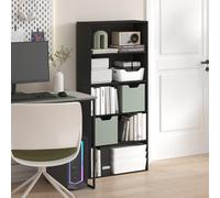 Furinno JAYA Mensola per libri, Libreria a 5 livelli, Libreria alta 52 pollici con scaffale regolabile, 24.1(P) x 59.9(L) x 133.6(A) cm, per Ufficio, Camera da letto, Soggiorno, Espresso