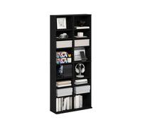 Furinno JAYA Scaffale Largo A 16 Ripiani, Multimediale Con Regolabili, Mobile Porta DVD 8 x 2 Per CD Blu-Ray E Dischi Di Gioco, Montaggio Facile, Americano