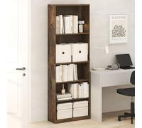 Furinno Jaya Scaffale per Libri, Scaffale alto a 5 livelli, scaffale con scaffalatura aperta, scaffale da terra, 9,5 x 24,6 x 71,1, per organizzazione e stoccaggio, per casa