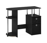 Furinno JAYA Scrivania da studio per computer semplicistica con cassetti per contenitori, Americano, tubi in acciaio inossidabile