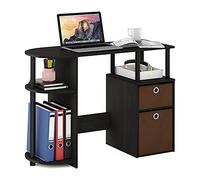 Furinno JAYA Scrivania da studio per computer semplicistica con cassetti per contenitori, Espresso