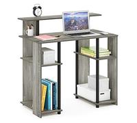 Furinno JAYA Scrivania per computer dal design semplice, Rovere Francese/Nero